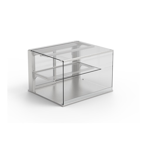 Non-refrigerated glass enclosures